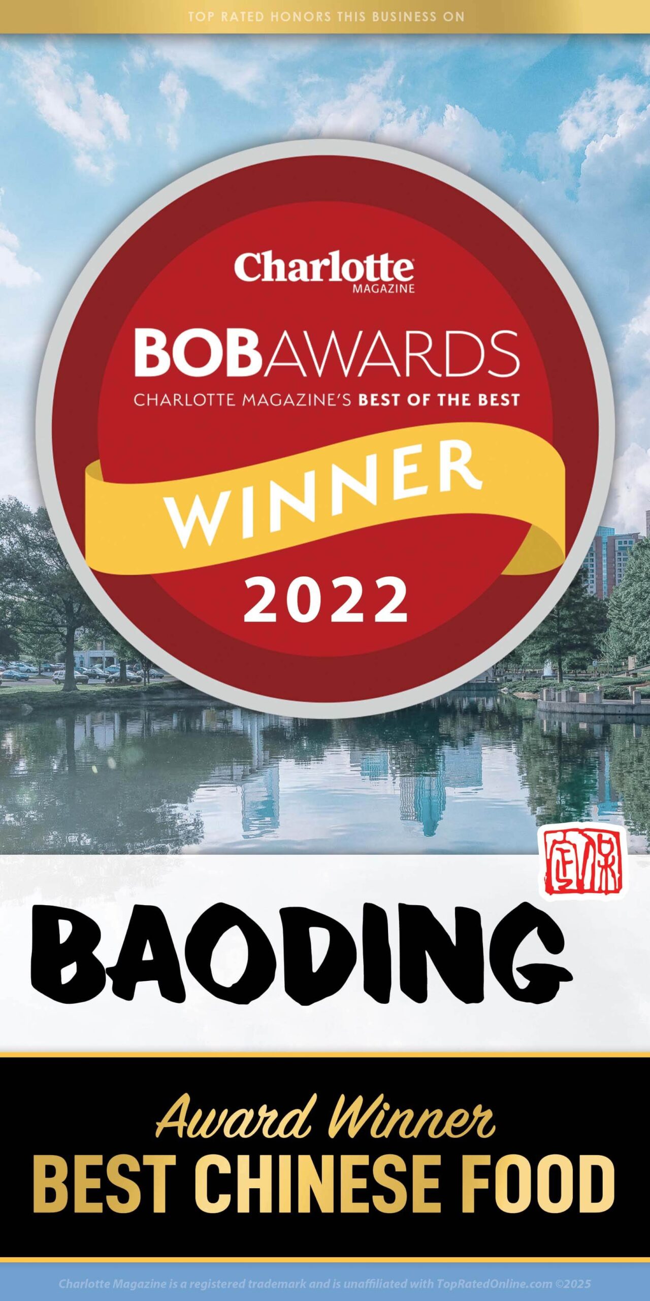 2022 Charlotte Magazine BOB Awards Winner for Best Chinese Food